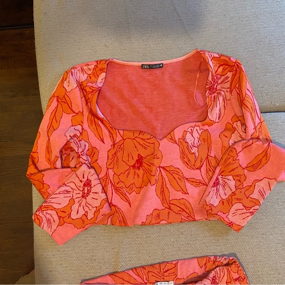 Zara Jacquard Orange & Pink Set - Picture 5 of 6